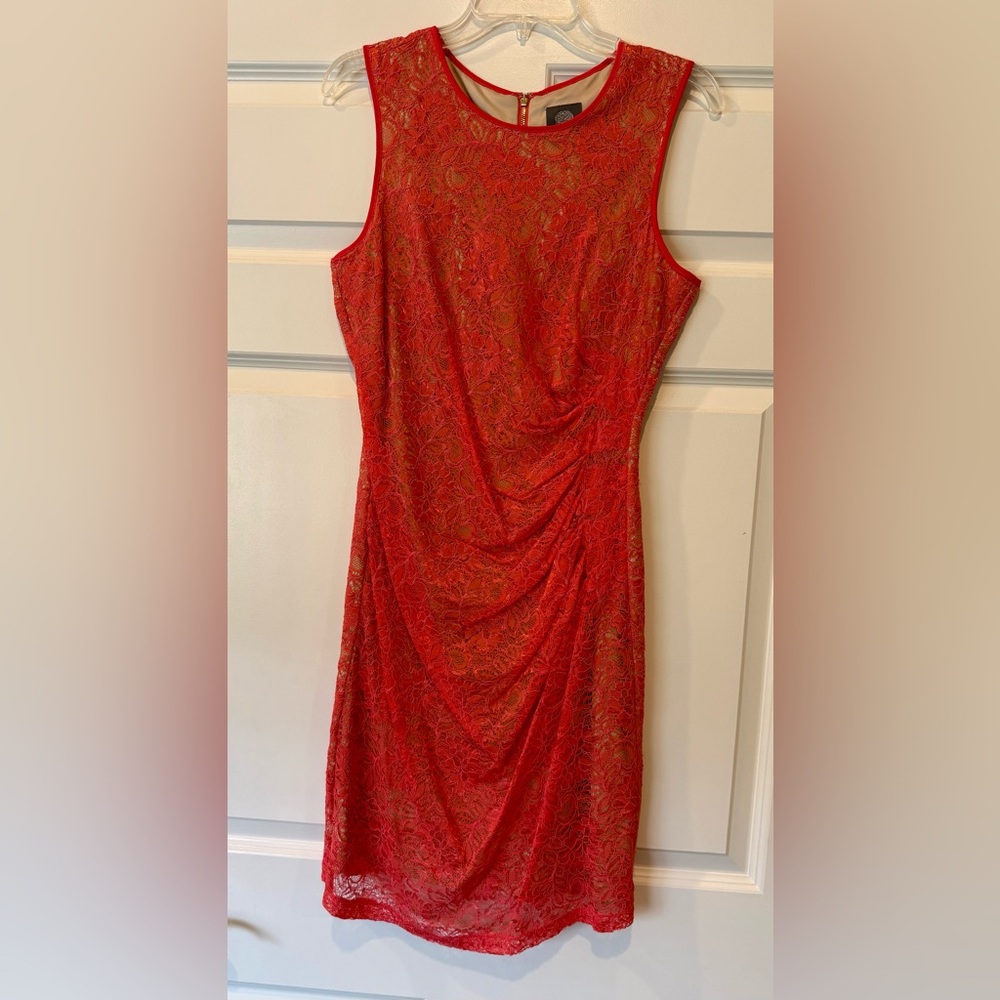 Elegant orange Lace Dress